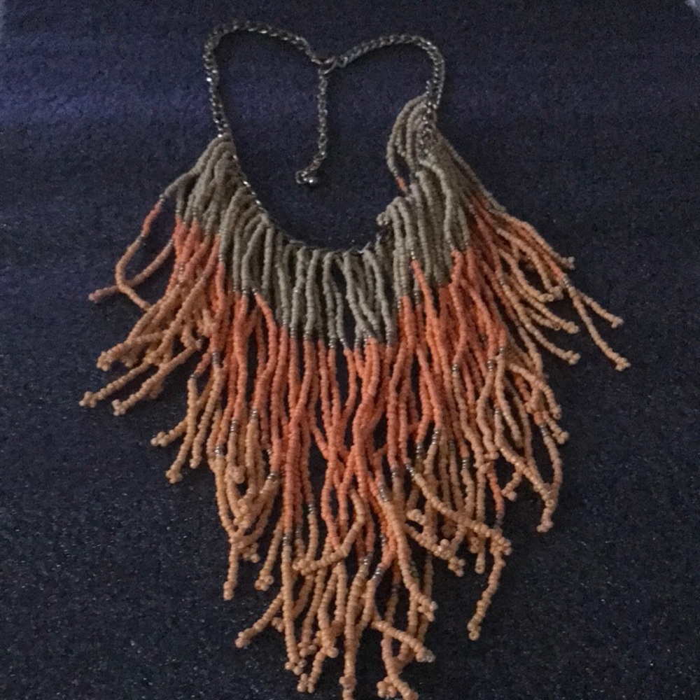 Vintage long pip beads necklace